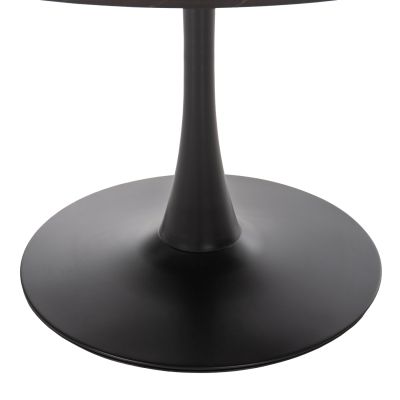 ROUND DINING TABLE ROLLO HM9422.12 MELAMINE IN BLACK MARBLE METAL LEG Φ120x74Hcm.