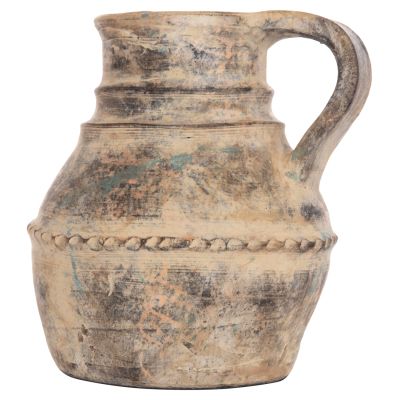 DECORATIVE TABLE VASE VERMO HM4397 TERRACOTTA IN CREAM BEIGE Φ20x20.5Hcm.