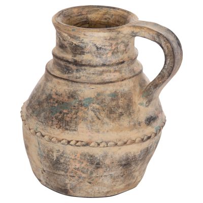 DECORATIVE TABLE VASE VERMO HM4397 TERRACOTTA IN CREAM BEIGE Φ20x20.5Hcm.