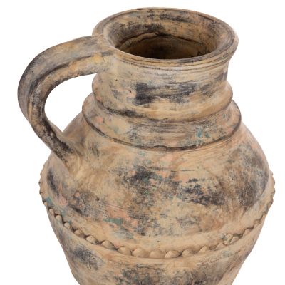 DECORATIVE TABLE VASE VERMO HM4397 TERRACOTTA IN CREAM BEIGE Φ20x20.5Hcm.