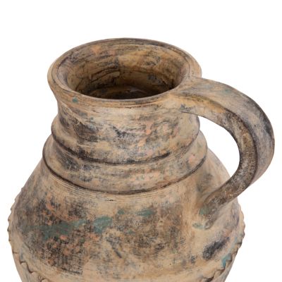 DECORATIVE TABLE VASE VERMO HM4397 TERRACOTTA IN CREAM BEIGE Φ20x20.5Hcm.