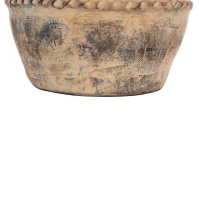 DECORATIVE TABLE VASE VERMO HM4397 TERRACOTTA IN CREAM BEIGE Φ20x20.5Hcm.