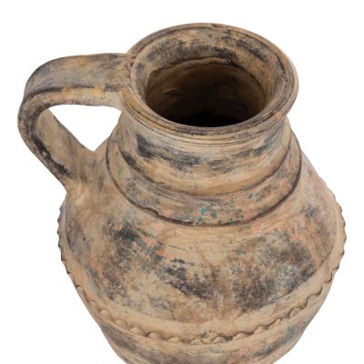 DECORATIVE TABLE VASE VERMO HM4397 TERRACOTTA IN CREAM BEIGE Φ20x20.5Hcm.