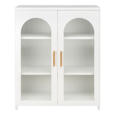 ШКАФ ВИТРИНА МЕТАЛЕН CARIL HM9571.02 БЯЛ 80x37-40x102Hcm.