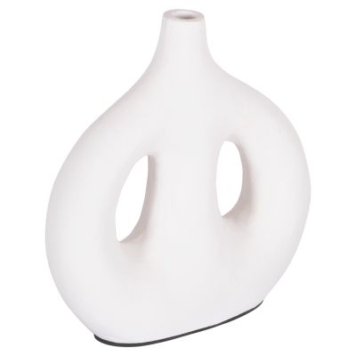 DECORATIVE VASE SERIES CLAYVON HM4413 TERRACOTTA IN WHITE COLOR 23.5x8x24.5Hcm.