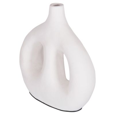 DECORATIVE VASE SERIES CLAYVON HM4413 TERRACOTTA IN WHITE COLOR 23.5x8x24.5Hcm.