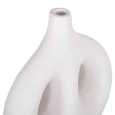 DECORATIVE VASE SERIES CLAYVON HM4413 TERRACOTTA IN WHITE COLOR 23.5x8x24.5Hcm.