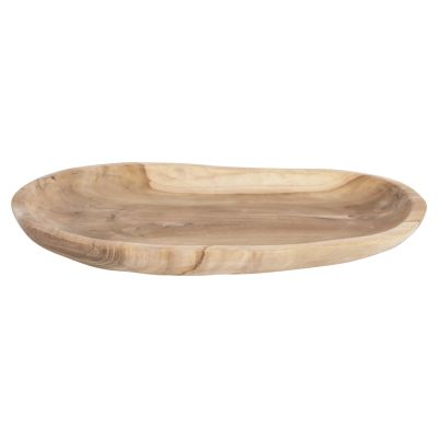 TABLE DECOR HM4293 OVAL TREY MADE OF RECYCLED TEAK WOOD 45x35x4H cm.