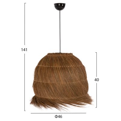 CEILING PENDANT LAMP HM7892 RAYUNG GRASS IN BROWN COLOR Φ46x40-141Hcm.