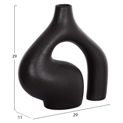 CERAMIC TABLE DECOR ISIL HM4597.02 BLACK MATTE 29.5x11x29Hcm.