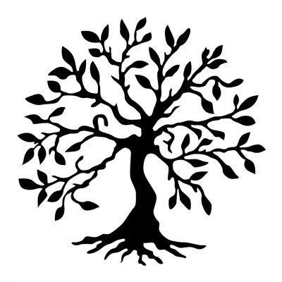 100% METALLIC WALL DECORATION WITH BLACK TREE HM7208 60x60 cm.