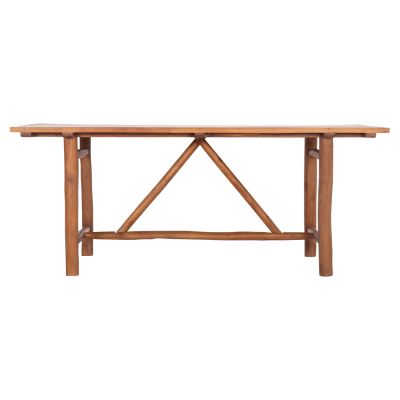 DINING TABLE GROOVE HM9390.01 SOLID TEAK WOOD NATURAL COLOR 220X100X90Hcm.