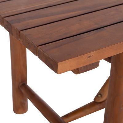 DINING TABLE GROOVE HM9390.01 SOLID TEAK WOOD NATURAL COLOR 220X100X90Hcm.