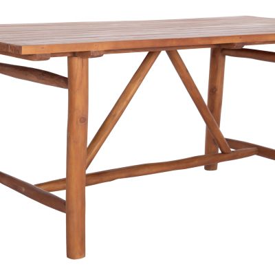 DINING TABLE GROOVE HM9390.01 SOLID TEAK WOOD NATURAL COLOR 220X100X90Hcm.