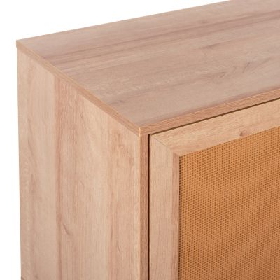 ТЕЛЕВИЗИОННА СТОЙКА МЕЛАМИНОВИ РАТАНОВИ ВРАТИ HM9223.11 ЕСТЕСТВЕН ЦВЯТ 120x39x56,5Hcm.