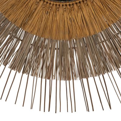 MIRROR WITH MENDONG GRASS FRAME NATURAL-GOLD COLOR Φ105cm. HM7798