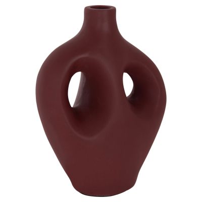 TABLE DECORATIVE VASE FLIKER HM4666.03L TERRACOTA IN MAROON RED--22.5x12x30Hcm.