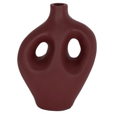 TABLE DECORATIVE VASE FLIKER HM4666.03L TERRACOTA IN MAROON RED--22.5x12x30Hcm.