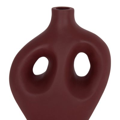 TABLE DECORATIVE VASE FLIKER HM4666.03L TERRACOTA IN MAROON RED--22.5x12x30Hcm.