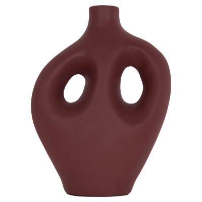 TABLE DECORATIVE VASE FLIKER HM4666.03L TERRACOTA IN MAROON RED--22.5x12x30Hcm.