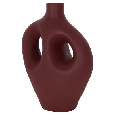 TABLE DECORATIVE VASE FLIKER HM4666.03L TERRACOTA IN MAROON RED--22.5x12x30Hcm.