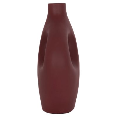 TABLE DECORATIVE VASE FLIKER HM4666.03L TERRACOTA IN MAROON RED--22.5x12x30Hcm.