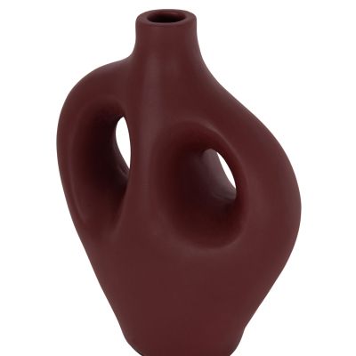 TABLE DECORATIVE VASE FLIKER HM4666.03L TERRACOTA IN MAROON RED--22.5x12x30Hcm.