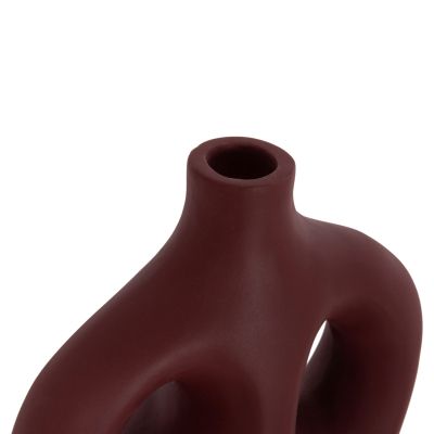 TABLE DECORATIVE VASE FLIKER HM4666.03L TERRACOTA IN MAROON RED--22.5x12x30Hcm.