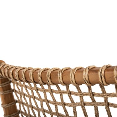 КРЕСЛО VAYA HM9823 ТИКОВО ДЪРВО-СИНТЕТИЧНО ВЪЖЕ В ЕСТЕСТВЕН ЦВЯТ 54x59x84Hсм.