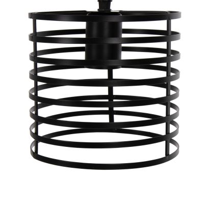 CEILING PENDANT LAMP HM4090 BLACK CYLINDRICAL METAL CAP Φ16x124Hcm.