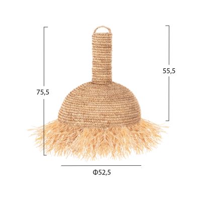 CEILING PENDANT LAMP WITH FRINGES HM7856 DRIED PALM FIBERS Φ52,5x55,5Hcm.