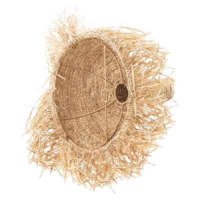 CEILING PENDANT LAMP WITH FRINGES HM7856 DRIED PALM FIBERS Φ52,5x55,5Hcm.
