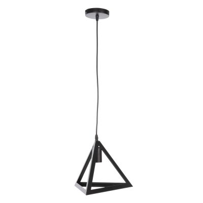 CEILING PENDANT LAMP HM4181 BLACK METAL CAP PYRAMID 15x15x125Hcm.