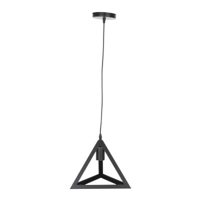 CEILING PENDANT LAMP HM4181 BLACK METAL CAP PYRAMID 15x15x125Hcm.