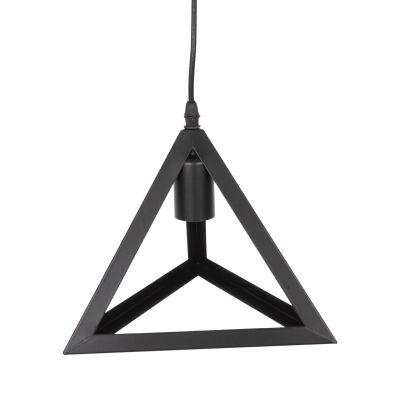 CEILING PENDANT LAMP HM4181 BLACK METAL CAP PYRAMID 15x15x125Hcm.