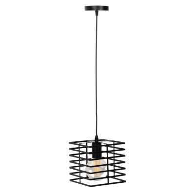 CEILING PENDANT LAMP HM4131 BLACK METAL CAP 16x16x124Hcm.