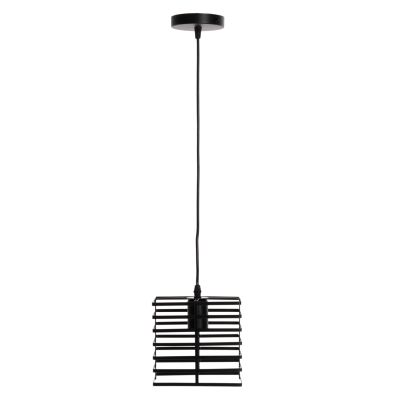 CEILING PENDANT LAMP HM4131 BLACK METAL CAP 16x16x124Hcm.