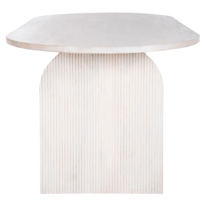 ТРАПЕЗНА МАСА ОВАЛНА HONKY HM9690 МАНГОВО ДЪРВО МАСИВ В БЯЛО 180,5x90,5x76Hcm.