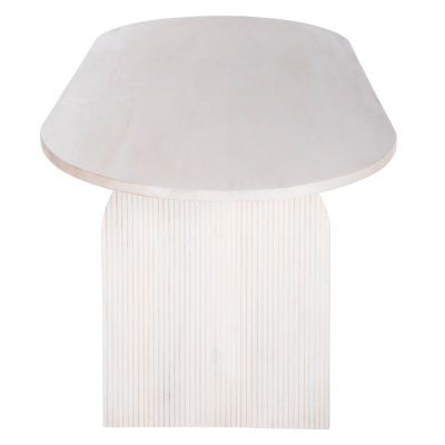 ТРАПЕЗНА МАСА ОВАЛНА HONKY HM9690 МАНГОВО ДЪРВО МАСИВ В БЯЛО 180,5x90,5x76Hcm.