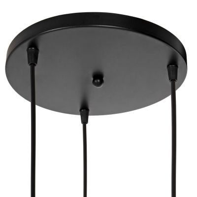 CEILING PENDANT LAMP HM4084 3-LIGHT BLACK METAL-GLASS Φ14x123Hcm.