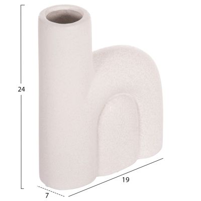 CERAMIC TABLE DECOR ARCON HM4640.01 OFF WHITE WITH CRYSTALLIZATION 19x7x24Hcm.