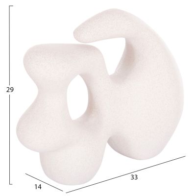 CERAMIC TABLE DECOR SERIES ISIL HM4596 OFF WHITE WITH CRYSTALLISATION 33.5x15.5x30Hcm.