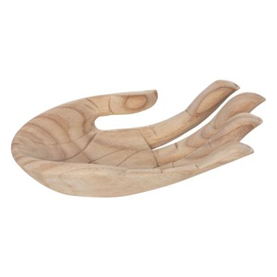 TABLE DECORATION LEFT HAND HM4278L SOLID ALBASIA WOOD IN NATURAL 30x20x10Hcm.