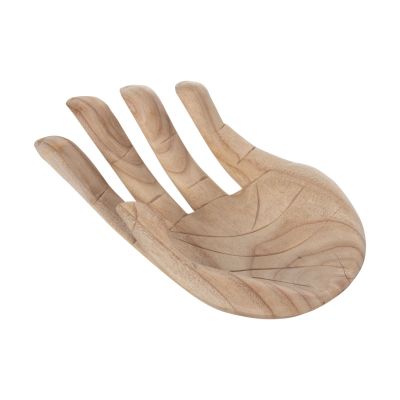 TABLE DECORATION LEFT HAND HM4278L SOLID ALBASIA WOOD IN NATURAL 30x20x10Hcm.