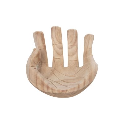 TABLE DECORATION LEFT HAND HM4278L SOLID ALBASIA WOOD IN NATURAL 30x20x10Hcm.