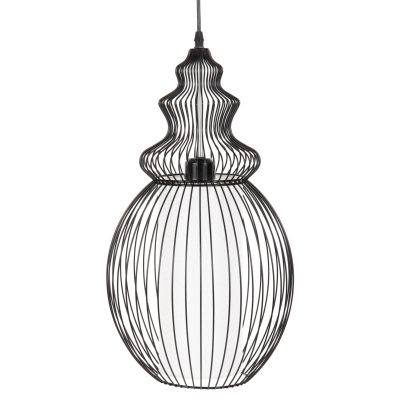 CEILING PENDANT LAMP HM4184 BLACK METAL 26x26x125Hcm.