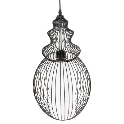 CEILING PENDANT LAMP HM4184 BLACK METAL 26x26x125Hcm.