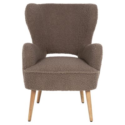 ARMCHAIR MYLIE HM8394.25 BOUCLE FABRIC LIGHT BROWN COLOR  67x75x93Hcm.