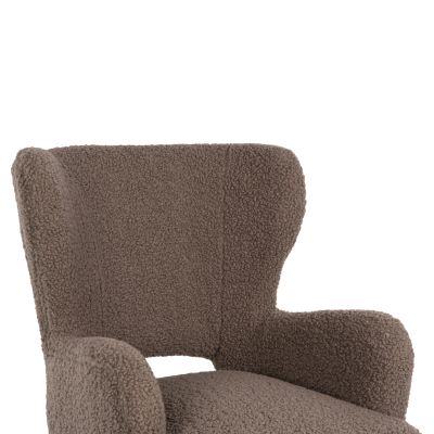 ARMCHAIR MYLIE HM8394.25 BOUCLE FABRIC LIGHT BROWN COLOR  67x75x93Hcm.