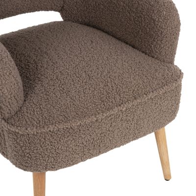 ARMCHAIR MYLIE HM8394.25 BOUCLE FABRIC LIGHT BROWN COLOR  67x75x93Hcm.